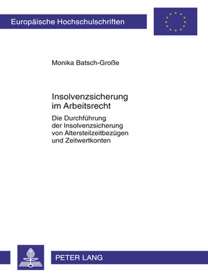 cover image of Insolvenzsicherung im Arbeitsrecht